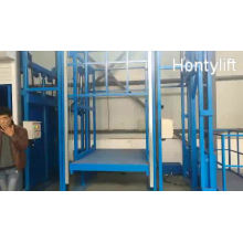 Load 2000kg warehouse cargo lift hydraulic guide rail lift for goods